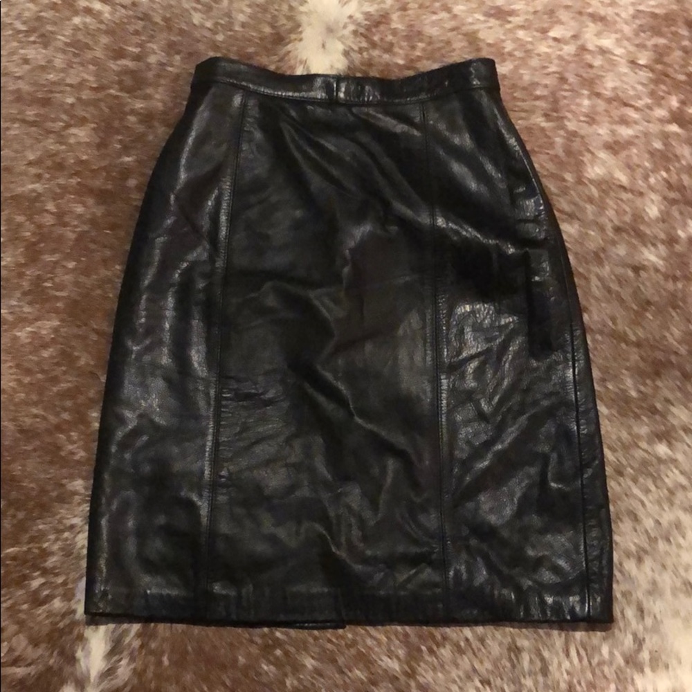 Vintage leather pencil shirt.